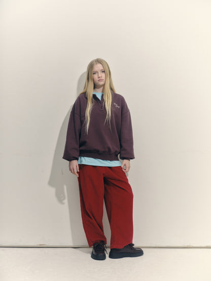 Main Story Polo sweatshirt dark cherry fleece