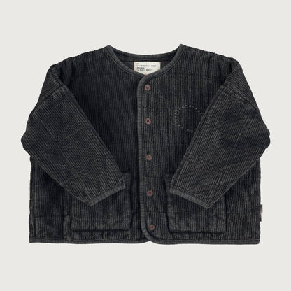 Piupiuchick Padded jacket washed black with ROCK STAR print
