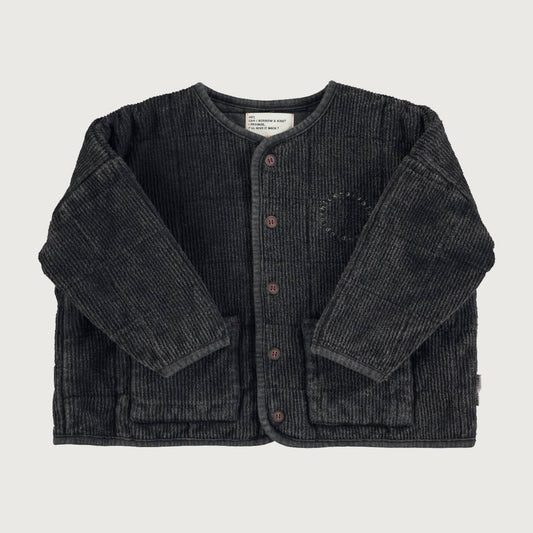 Piupiuchick Padded jacket washed black with ROCK STAR print