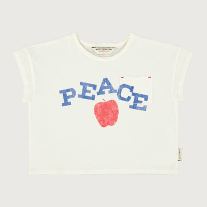 Piupiuchick T-shirt ecru with PEACE print