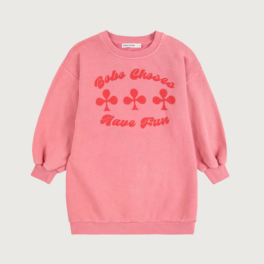 Bobo Choses HAVE FUN sweatshirt dress pink