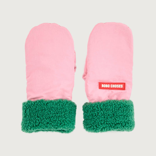 Bobo Choses Bicolor mittens pink