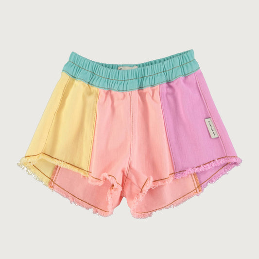 Piupiuchick shorts with fringes MULTICOLOR PASTELS