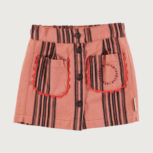 Piupiuchick Short skirt pink with BLACK STRIPES