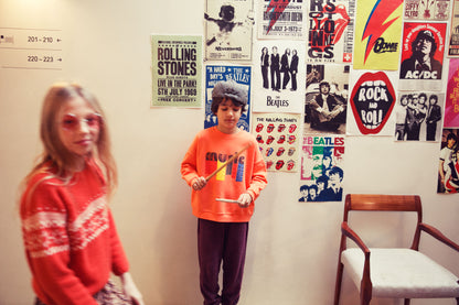 Piupiuchick Sweatshirt orange with MUSIC print