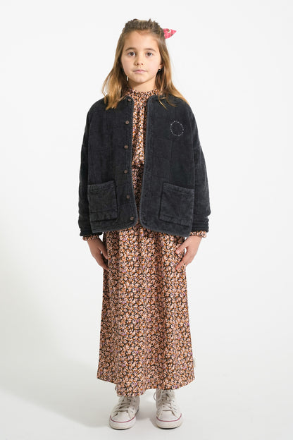 Piupiuchick Padded jacket washed black with ROCK STAR print