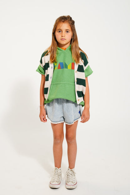 Piupiuchick sleeveless hooded sweatshirt green with MULTICOLOR CAMP print