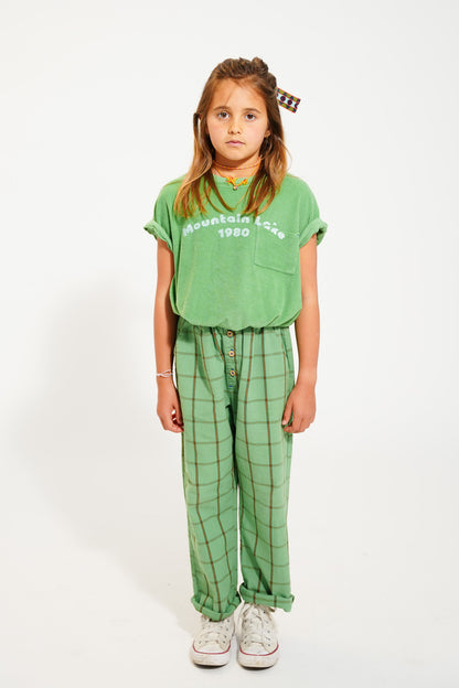 Piupiuchick GREEN CHECKERED unisex trousers