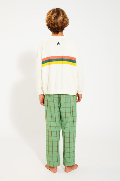 Piupiuchick ecru sweatshirt with multicolor STRIPES print