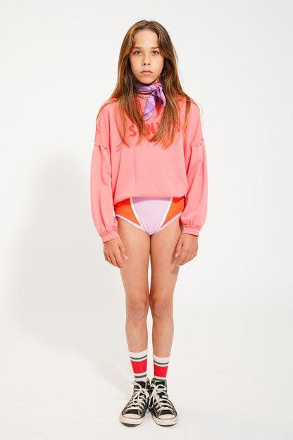 Piupiuchick pink sweatshirt with SENIOR print