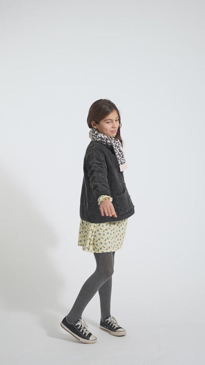 Piupiuchick Padded jacket washed black with ROCK STAR print