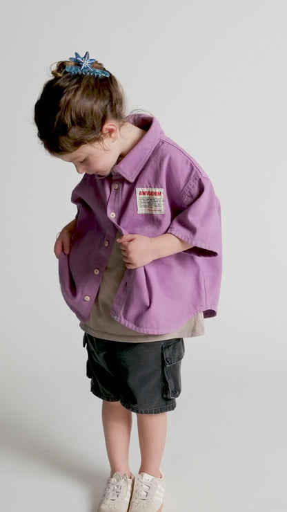 American Vintage Kids Shirt grezbay hyacinth