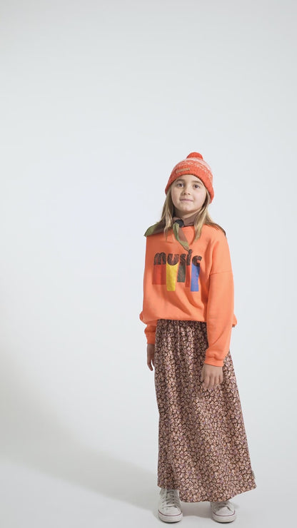 Piupiuchick Sweatshirt orange with MUSIC print