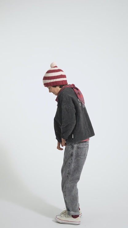 Piupiuchick Padded jacket washed black with ROCK STAR print