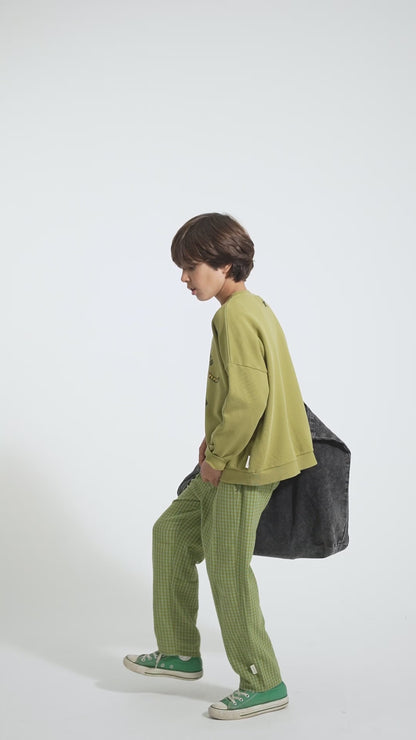 Piupiuchick Sweatshirt olive green with TIGER print