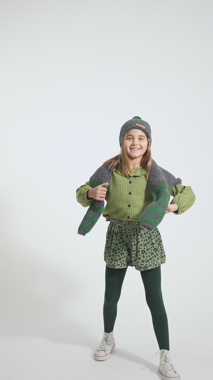 Piupiuchick GREEN shorts with animal print
