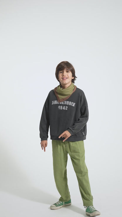 Piupiuchick Sweatshirt faded black with JIMI HENDRIX print