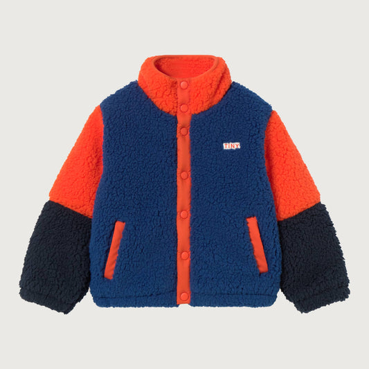 Tinycottons COLOR BLOCK polar sherpa jacket dark blue
