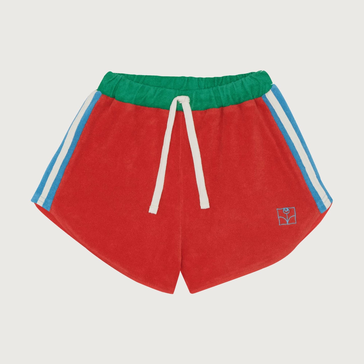 The Campamento RED Color Block terry shorts