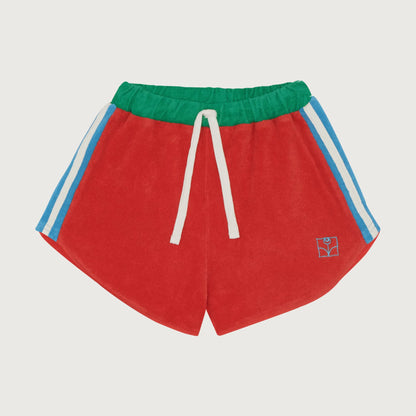 The Campamento RED Color Block terry shorts