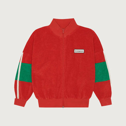 The Campamento RED Color Block zipped sweatshirt