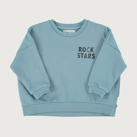 Piupiuchick Sweatshirt blue with ROCK STARS print