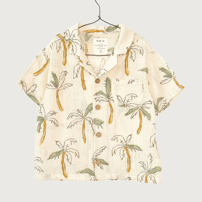 Play Up Printed Woven Shirt Ecru / 10Y