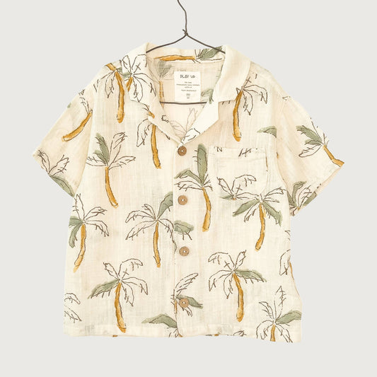 Play Up Printed Woven Shirt Ecru / 10Y