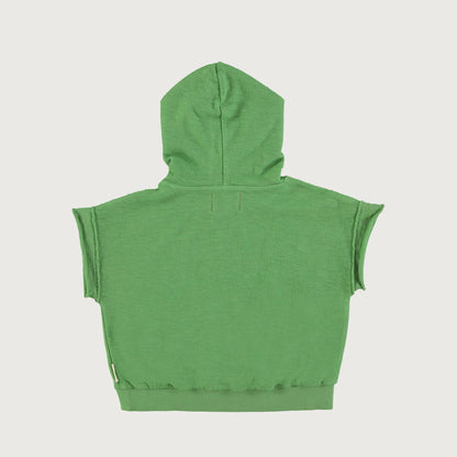 Piupiuchick sleeveless hooded sweatshirt green with MULTICOLOR CAMP print