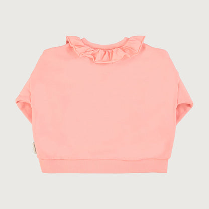 Piupiuchick Collar sweatshirt light pink with STRAWBERRY print
