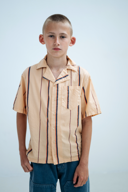 Repose AMS Boxy shirt sand stripe