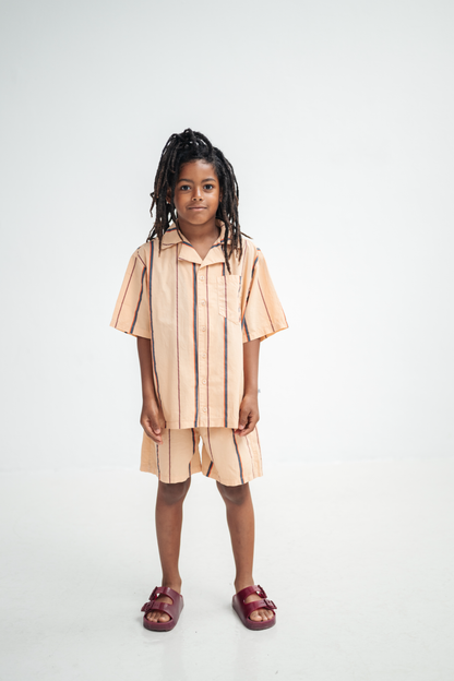 Repose AMS Boxy shirt sand stripe