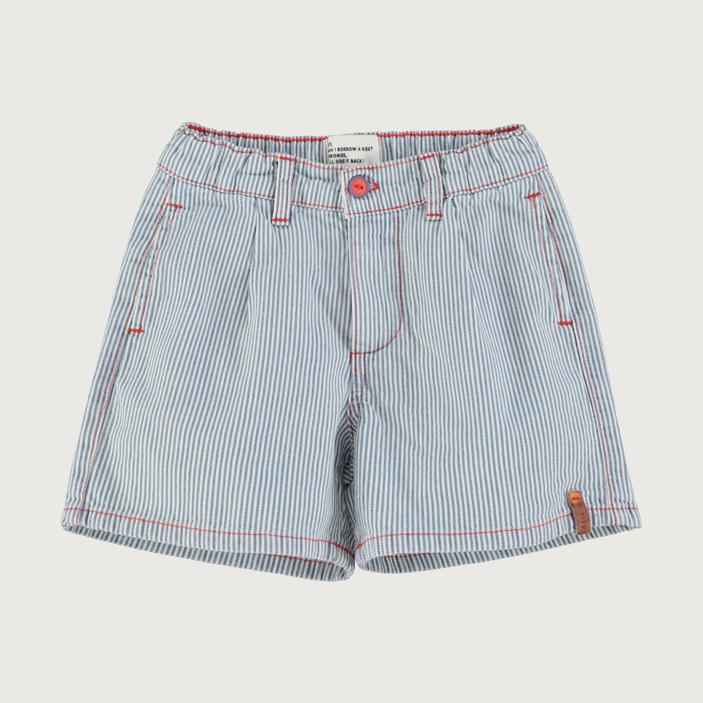 Piupiuchick BOY Shorts ecru/indigo stripes
