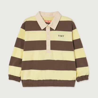 Tinycottons STRIPES polo sleeve tee dusty yellow