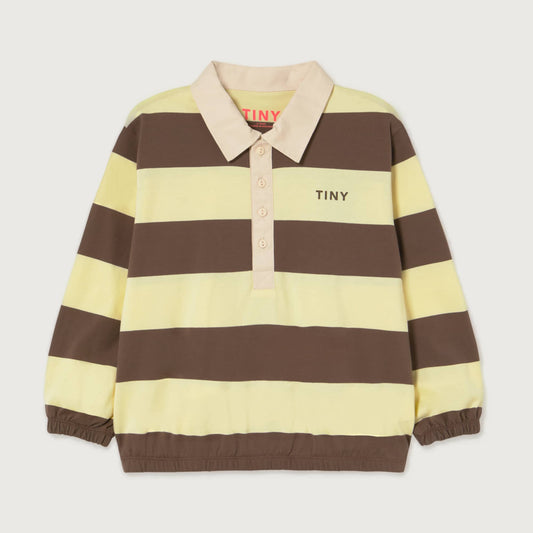 Tinycottons STRIPES polo sleeve tee dusty yellow