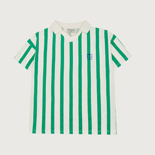 The Campamento Striped oversized polo green