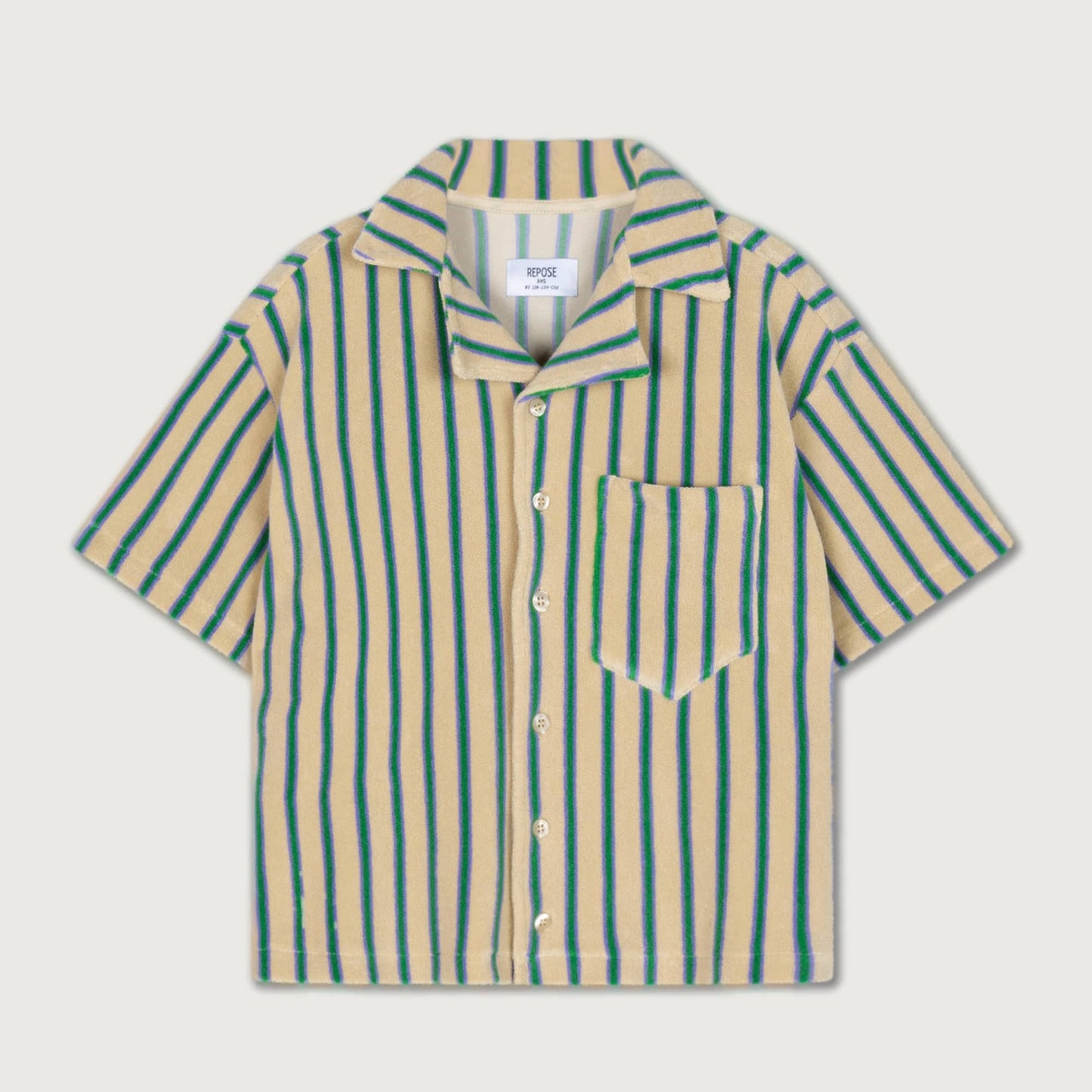 Repose AMS Box cut shirt jade bloom stripe / 8Y