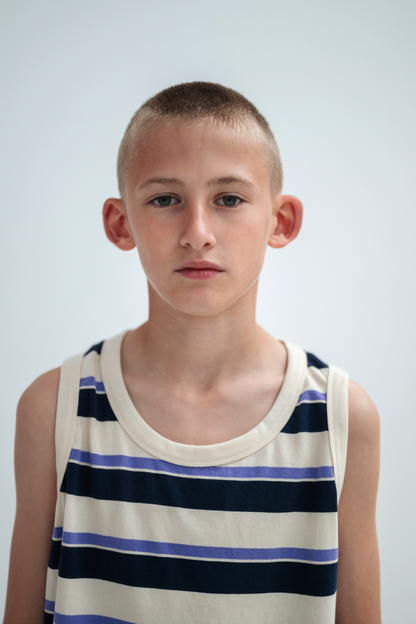 Repose AMS Singlet cream teal glacier stripe