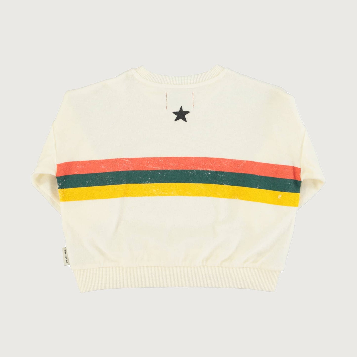 Piupiuchick ecru sweatshirt with multicolor STRIPES print