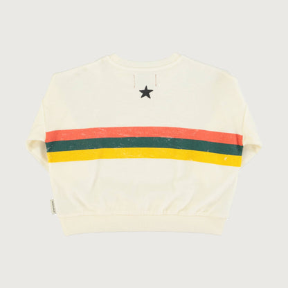 Piupiuchick ecru sweatshirt with multicolor STRIPES print