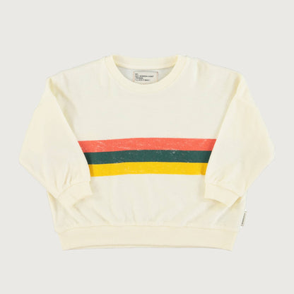 Piupiuchick ecru sweatshirt with multicolor STRIPES print
