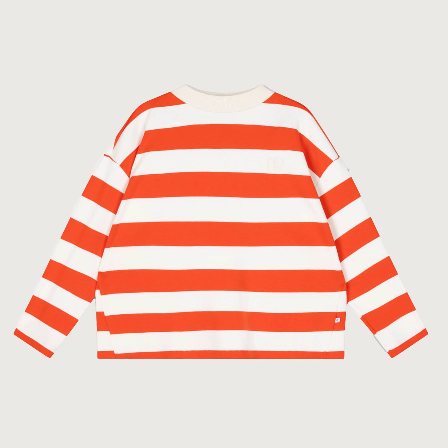 Repose AMS Boxy sweater flame red block stripe