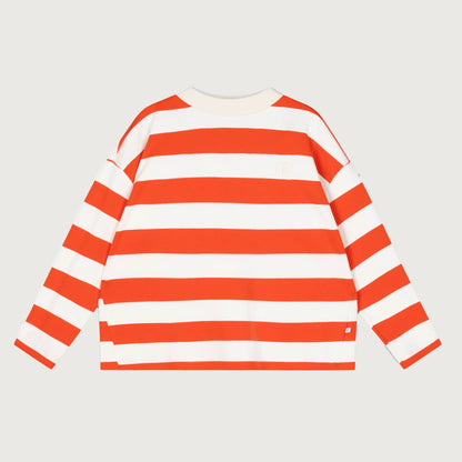 Repose AMS Boxy sweater flame red block stripe