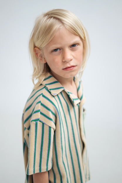 Repose AMS Box cut shirt jade bloom stripe / 8Y