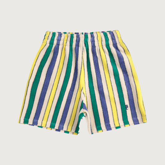 Bobo Choses MULTICOLOR STRIPES terry cloth bermuda