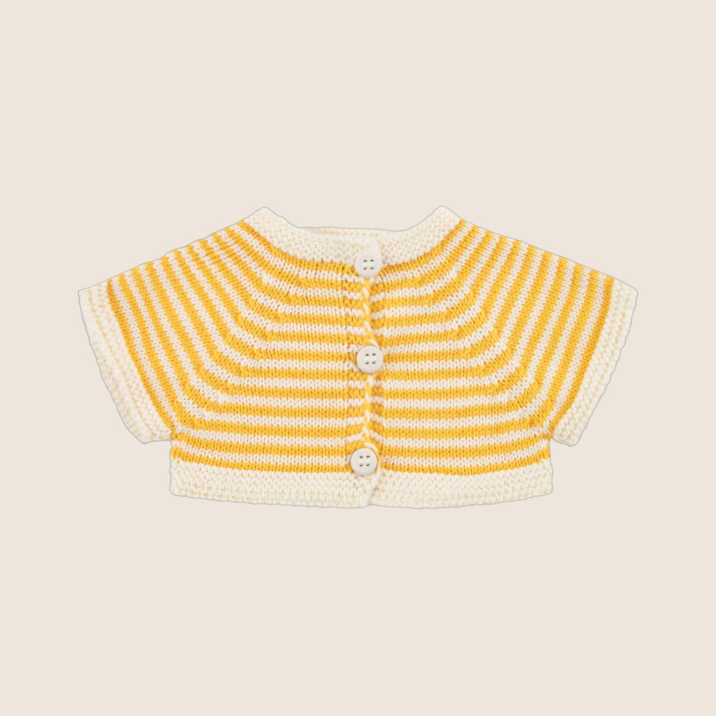 We Are GOMMU stripes cardigan yellow/cream