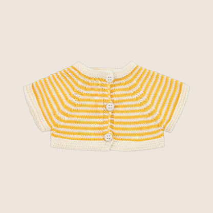 We Are GOMMU stripes cardigan yellow/cream