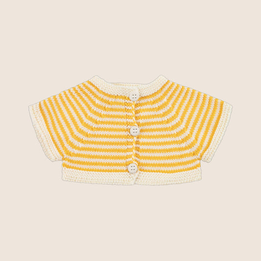 We Are GOMMU stripes cardigan yellow/cream
