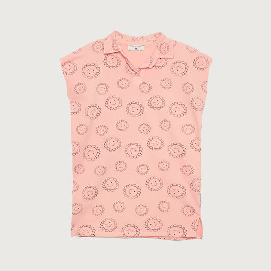 Weekend House Kids FLOWERS All Over Polo dress pink