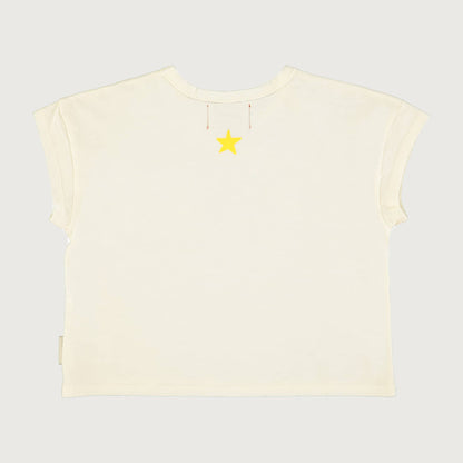 Piupiuchick ecru T-shirt with MULTICOLOR CAMP print